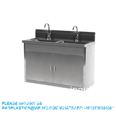 Meubles de laboratoire fournitures de laboratoire en acier inoxydable double robinet évier armoire de morgue équipement postmortem Examen