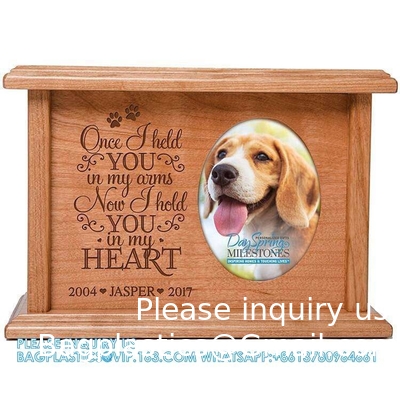Urnes en bois pour animaux, urnes pour animaux de compagnie, fournitures de produits funéraires, urne commémorative pacifique avec boîte photo pour chien et chat
