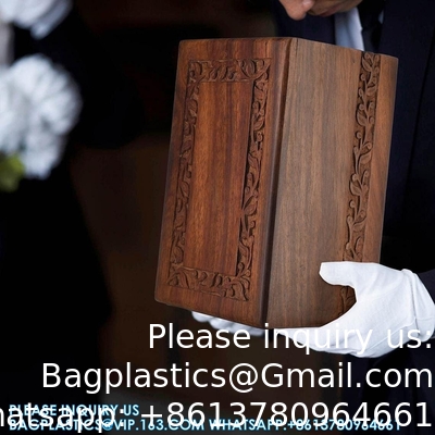 Urnes de crémation en bois de rose gravé pour les cendres humaines Adultes Homme Femme - Urnes décoratives en bois Boîte et cercueil