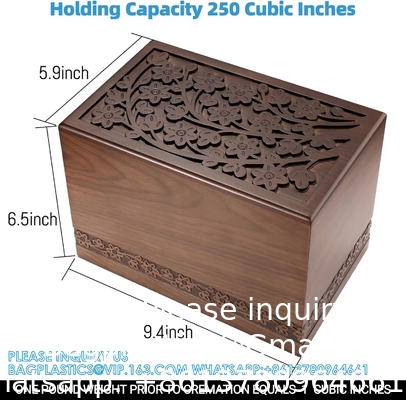 Urnes de crémation pour les cendres humaines Homme ou femme adulte, Urnes funéraires commémoratives pour les cendres, Arbre de vie en bois décoratif