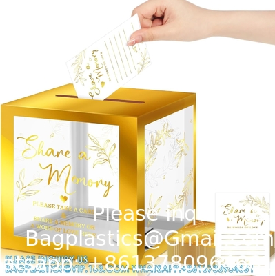 Partagez une carte mémoire pour célébrer la vie Cartes mémoire Boîte avec fenêtre transparente Boîte mémoire pour mariage funéraire