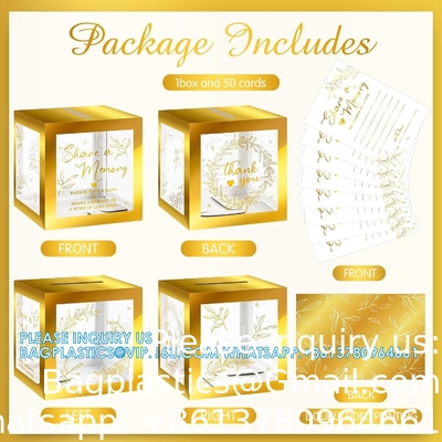 Partagez une carte mémoire pour célébrer la vie Cartes mémoire Boîte avec fenêtre transparente Boîte mémoire pour mariage funéraire