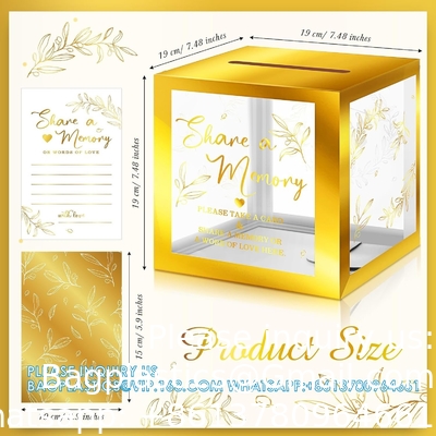 Partagez une carte mémoire pour célébrer la vie Cartes mémoire Boîte avec fenêtre transparente Boîte mémoire pour mariage funéraire