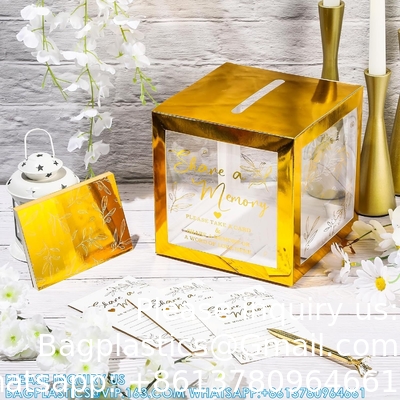 Partagez une carte mémoire pour célébrer la vie Cartes mémoire Boîte avec fenêtre transparente Boîte mémoire pour mariage funéraire