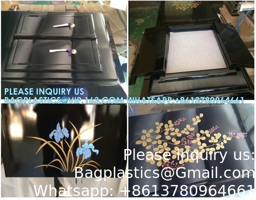 Coffre en contreplaqué japonais Coffre en bois avec peinture de fleurs Coffre Coffre en bois OEM Coffre en bois japonais