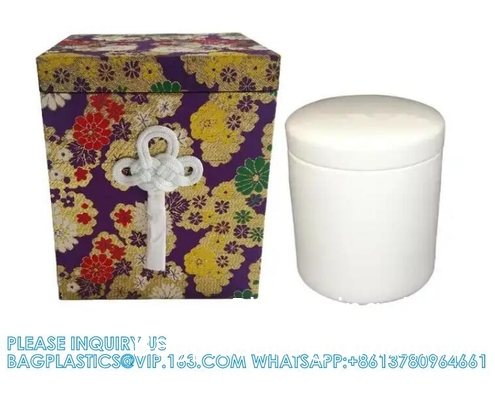 Urne funéraire japonaise en bois Boîte à os et sac avec motif de fleur Souvenir funéraire Boîte à cendres et sac à os