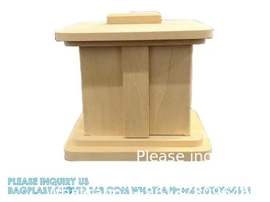 Cremation funéraire japonaise Sarira Vaisseau en bois Sarira Contenant en bois fournitures funéraires avec fenêtre ouverte