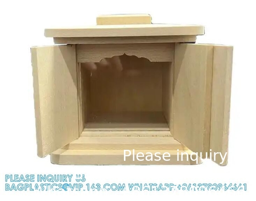 Cremation funéraire japonaise Sarira Vaisseau en bois Sarira Contenant en bois fournitures funéraires avec fenêtre ouverte