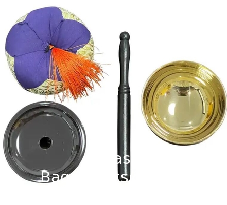 Japonais de cérémonie funéraire de métal ensemble de cloche en laiton bocal de chant de haute qualité de style japonais bouddhiste ensemble de cloche en métal