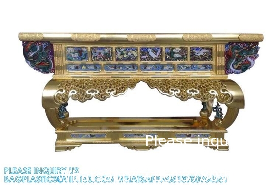 Temple bouddhiste Autel sculpté en bois Table rituel bouddhiste Appareils utilisés pour afficher toutes sortes d'offrandes