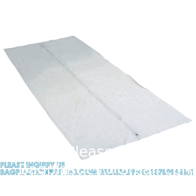 Sac à corps de cadavre, en vinyle blanc, large de 36 x 90 pouces, long de toute la longueur, centre sac à corps fermeture à glissière