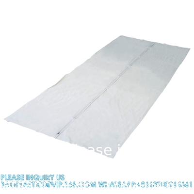 Sac à corps de cadavre, en vinyle blanc, large de 36 x 90 pouces, long de toute la longueur, centre sac à corps fermeture à glissière