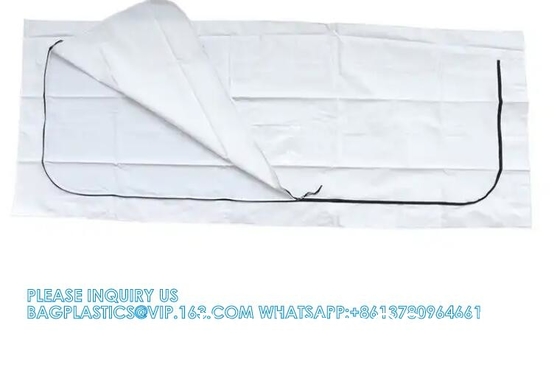 Un sac à main jetable, 8 poignées, 3 étiquettes de patient, sac en vinyle lourd