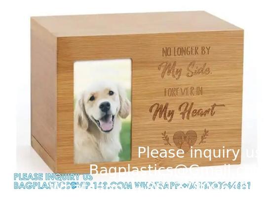 Urnes commémoratives pour animaux de compagnie Urnes de crémation Boîte de photos Cadre Chien chat Cerf en bois Urne en bois - Urnes pour animaux de compagnie