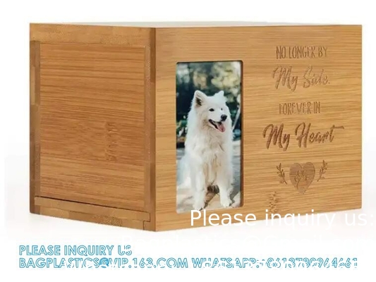 Urnes commémoratives pour animaux de compagnie Urnes de crémation Boîte de photos Cadre Chien chat Cerf en bois Urne en bois - Urnes pour animaux de compagnie