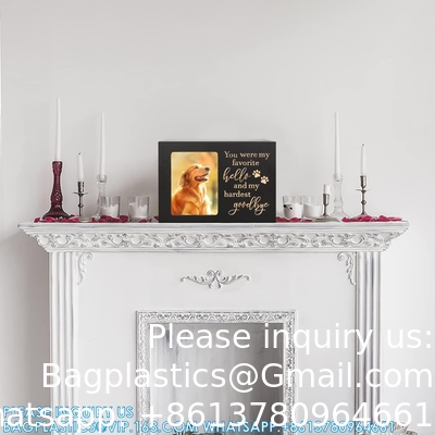 Urnes commémoratives pour animaux de compagnie pour cendres de chiens ou de chats, urnes de crémation funéraire en bois avec cadre photo, souvenir commémoratif