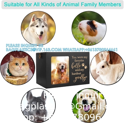 Urnes commémoratives pour animaux de compagnie pour cendres de chiens ou de chats, urnes de crémation funéraire en bois avec cadre photo, souvenir commémoratif