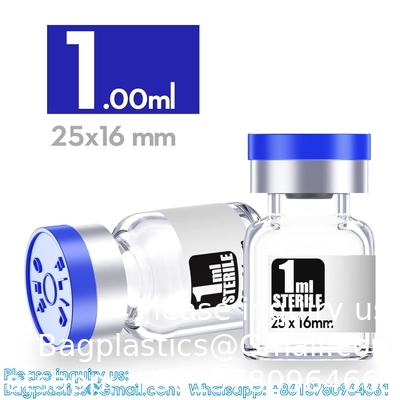 Flacons vides stériles avec port d'injection auto-réparateur, avec capuchon en aluminium dépliable, emballage stérile (30 ml,10)