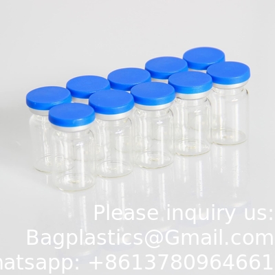 Flacons en verre stériles de 5 ml, 10 paquets Flacon vide stérile avec port d'injection auto-réparateur et capuchon à capuche, paquet stérile