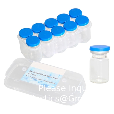 Flacons en verre stériles de 5 ml, 10 paquets Flacon vide stérile avec port d'injection auto-réparateur et capuchon à capuche, paquet stérile