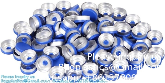 20mm Caps à capuche en aluminium-plastique Caps noirs pour flacons en verre Caps à cramponner avec PTFE blanc et Septa de silicone rouge