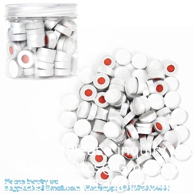 20mm Caps à capuche en aluminium-plastique Caps noirs pour flacons en verre Caps à cramponner avec PTFE blanc et Septa de silicone rouge