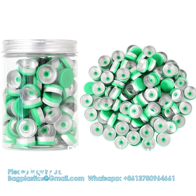 20mm Caps à capuche en aluminium-plastique Caps noirs pour flacons en verre Caps à cramponner avec PTFE blanc et Septa de silicone rouge