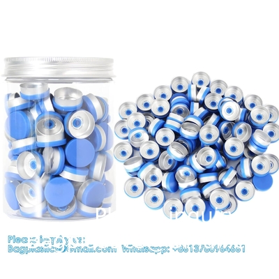 20mm Caps à capuche en aluminium-plastique Caps noirs pour flacons en verre Caps à cramponner avec PTFE blanc et Septa de silicone rouge