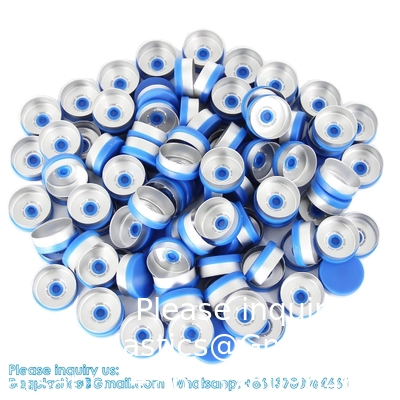 20mm Caps à capuche en aluminium-plastique Caps noirs pour flacons en verre Caps à cramponner avec PTFE blanc et Septa de silicone rouge
