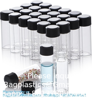 Flacons en verre avec capuchon à vis, flacons d'échantillons liquides clairs, flacons de laboratoire/de voyage pour l' huile essentielle, parfum