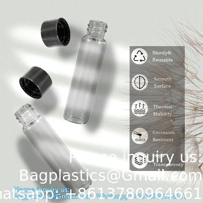 Flacons en verre avec capuchon à vis, flacons d'échantillons liquides clairs, flacons de laboratoire/de voyage pour l' huile essentielle, parfum