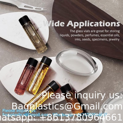 Flacons en verre avec capuchon à vis, flacons d'échantillons liquides clairs, flacons de laboratoire/de voyage pour l' huile essentielle, parfum