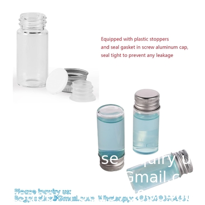 100 ensembles de petites bouteilles en verre avec capuchon en aluminium vis couvercles supérieurs 5 millilitres minuscules flacons bricolage artisanat stockage