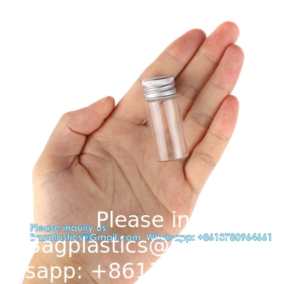 100 ensembles de petites bouteilles en verre avec capuchon en aluminium vis couvercles supérieurs 5 millilitres minuscules flacons bricolage artisanat stockage