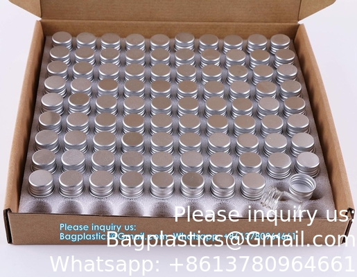 100 ensembles de petites bouteilles en verre avec capuchon en aluminium vis couvercles supérieurs 5 millilitres minuscules flacons bricolage artisanat stockage