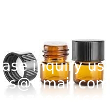 Bouteilles d'échantillons en verre d'huiles essentielles avec capuchon noir pour les huiles essentielles, les parfums et les produits chimiques de laboratoire