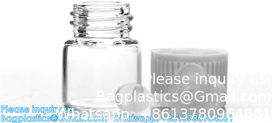 Bouteilles d'échantillons en verre d'huiles essentielles avec capuchon noir pour les huiles essentielles, les parfums et les produits chimiques de laboratoire