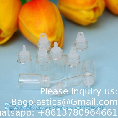 Mini Bouteilles en verre clair Petites bouteilles en verre transparent Vials Petit bocal avec bouchon en plastique Bouteille miniature Message Bouteille Cadeau Décoration bricolage