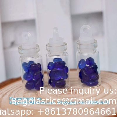 Mini Bouteilles en verre clair Petites bouteilles en verre transparent Vials Petit bocal avec bouchon en plastique Bouteille miniature Message Bouteille Cadeau Décoration bricolage