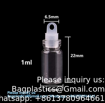 Mini Bouteilles en verre clair Petites bouteilles en verre transparent Vials Petit bocal avec bouchon en plastique Bouteille miniature Message Bouteille Cadeau Décoration bricolage