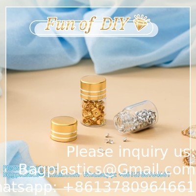 Mini Bouteilles en verre clair Petites bouteilles en verre transparent Vials Petit bocal avec bouchon en plastique Bouteille miniature Message Bouteille Cadeau Décoration bricolage
