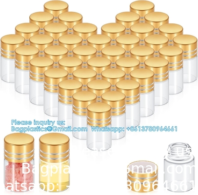 Mini Bouteilles en verre clair Petites bouteilles en verre transparent Vials Petit bocal avec bouchon en plastique Bouteille miniature Message Bouteille Cadeau Décoration bricolage