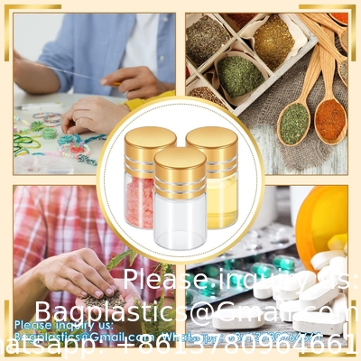 Mini Bouteilles en verre clair Petites bouteilles en verre transparent Vials Petit bocal avec bouchon en plastique Bouteille miniature Message Bouteille Cadeau Décoration bricolage