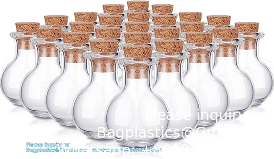 Petites bouteilles en verre mini Jars avec bouchons de liège.Boite de souhait Bouteille à la dérive Fête de mariage bricolage
