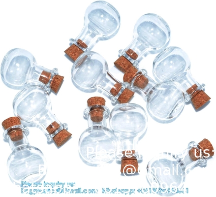 Petites bouteilles en verre mini Jars avec bouchons de liège.Boite de souhait Bouteille à la dérive Fête de mariage bricolage