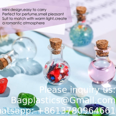 Petites bouteilles en verre mini Jars avec bouchons de liège.Boite de souhait Bouteille à la dérive Fête de mariage bricolage