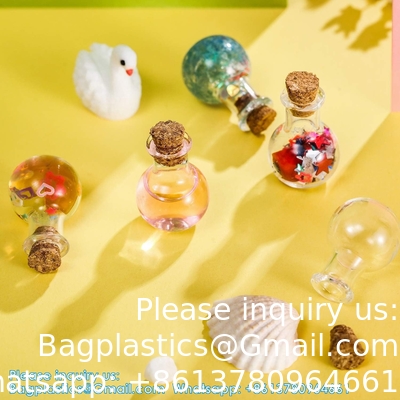 Petites bouteilles en verre mini Jars avec bouchons de liège.Boite de souhait Bouteille à la dérive Fête de mariage bricolage