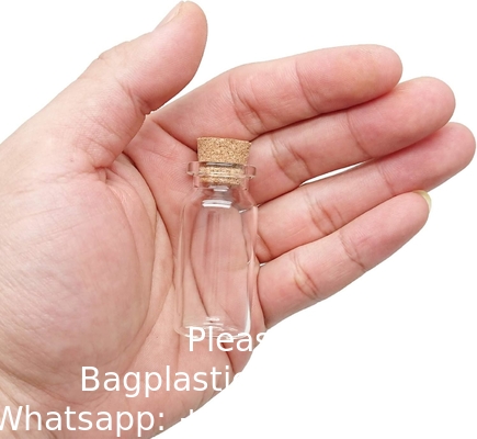 Bouteilles en verre mini-bouteilles en verre transparent Bouteilles en verre Favor Jars, Bouteilles de 100 ml avec couvercle en liège, Mini-Jars