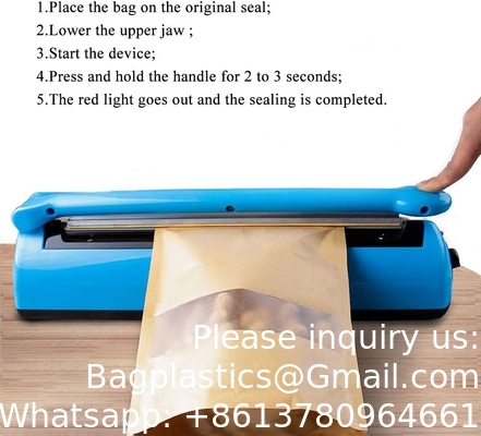 Sélecteur de sacs à impulsions, sélecteur thermique à impulsions, sélecteur thermique à sacs poly manuel avec 1 kit de remplacement