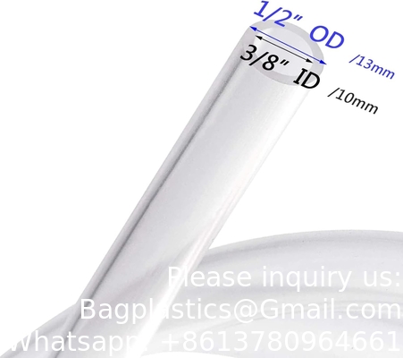 Tubes en silicone clair, 10ft 3/8&quot; ID X 1/2&quot;OD Tubes en silicone pur de qualité alimentaire à haute température pour la vinification à domicile